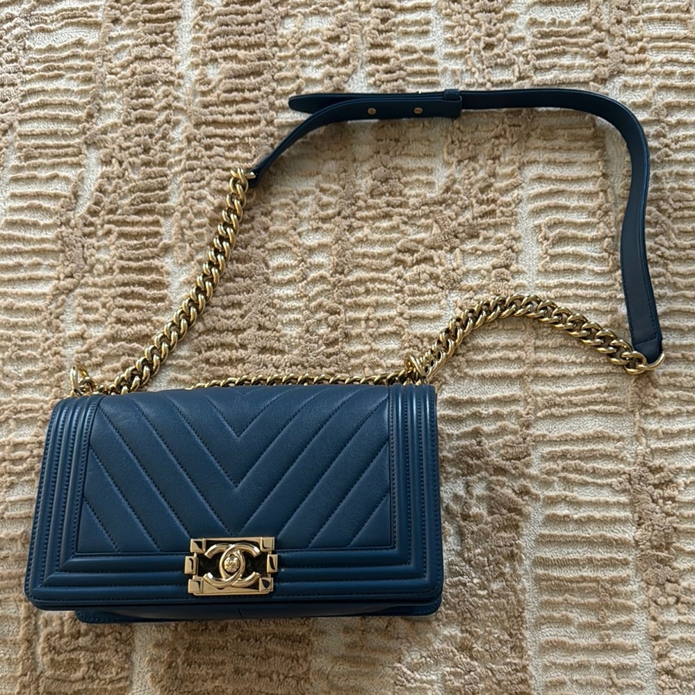 Chanel Blue Quilted Shoulder Bag